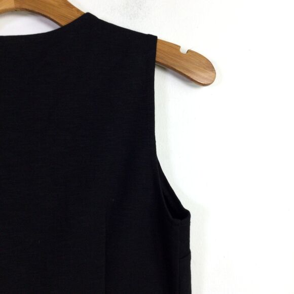 J. Crew Womens Ponte Faux Wrap Dress Tie Waist Sleeveless Black Size S L2357 NWT - Picture 15 of 16